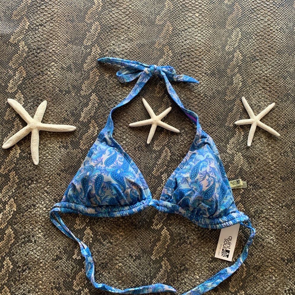 quint soul multi blue boho bliss bikini top